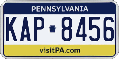 PA license plate KAP8456
