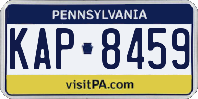 PA license plate KAP8459