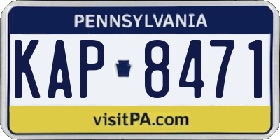 PA license plate KAP8471