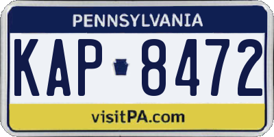 PA license plate KAP8472