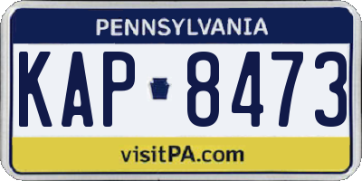 PA license plate KAP8473