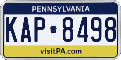 PA license plate KAP8498
