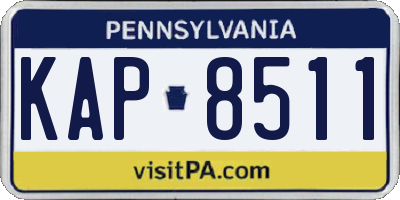 PA license plate KAP8511