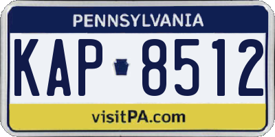 PA license plate KAP8512