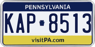 PA license plate KAP8513