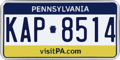 PA license plate KAP8514
