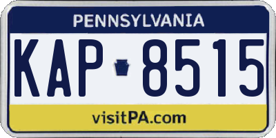 PA license plate KAP8515