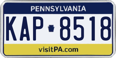 PA license plate KAP8518