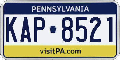 PA license plate KAP8521