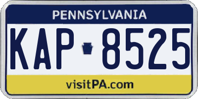 PA license plate KAP8525