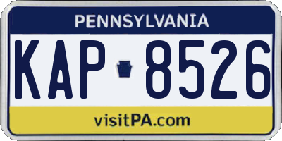 PA license plate KAP8526