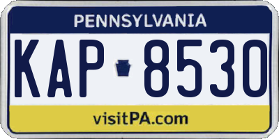 PA license plate KAP8530