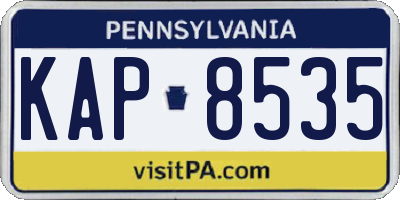 PA license plate KAP8535