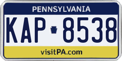 PA license plate KAP8538