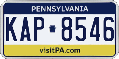 PA license plate KAP8546