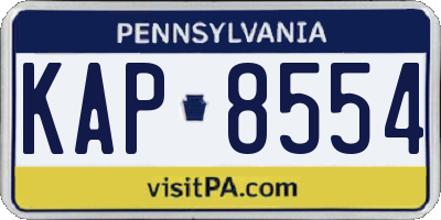 PA license plate KAP8554