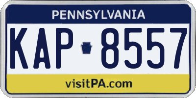 PA license plate KAP8557