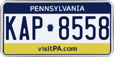 PA license plate KAP8558