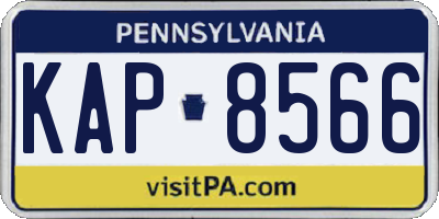 PA license plate KAP8566