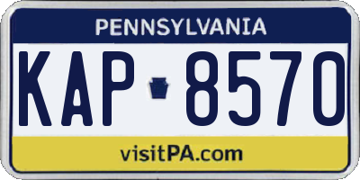 PA license plate KAP8570