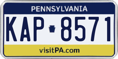 PA license plate KAP8571