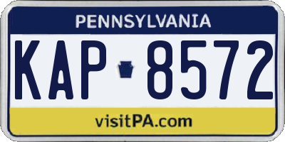 PA license plate KAP8572
