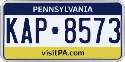 PA license plate KAP8573