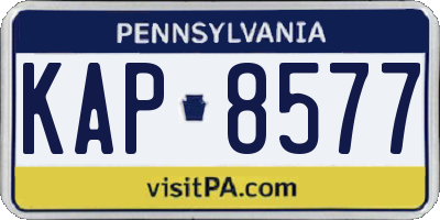 PA license plate KAP8577