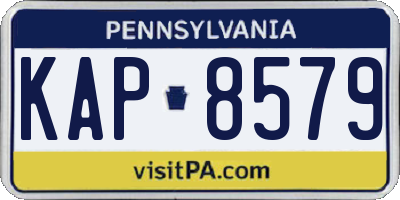 PA license plate KAP8579