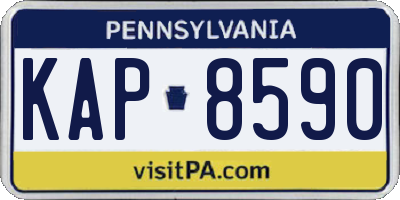 PA license plate KAP8590