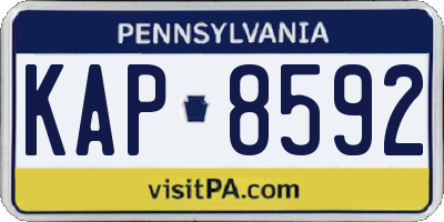 PA license plate KAP8592
