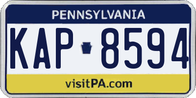 PA license plate KAP8594