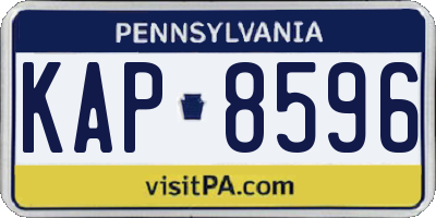 PA license plate KAP8596