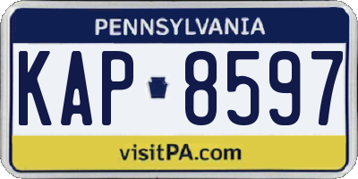 PA license plate KAP8597