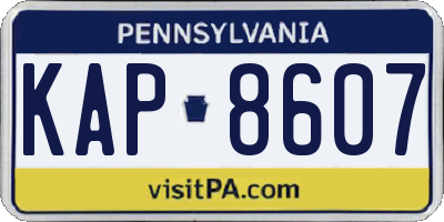 PA license plate KAP8607
