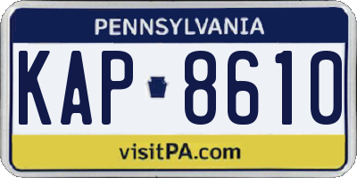 PA license plate KAP8610