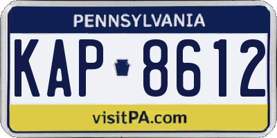 PA license plate KAP8612