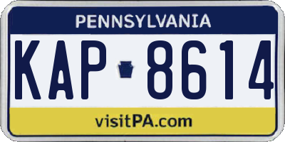 PA license plate KAP8614