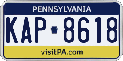 PA license plate KAP8618