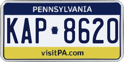 PA license plate KAP8620