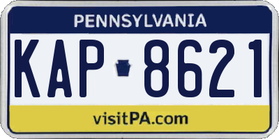 PA license plate KAP8621