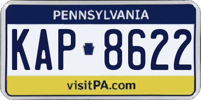 PA license plate KAP8622