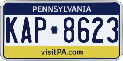 PA license plate KAP8623