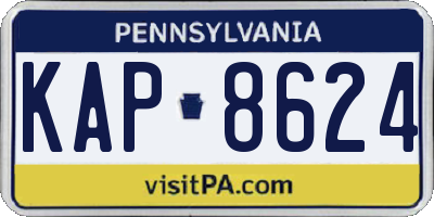 PA license plate KAP8624