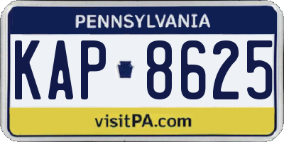 PA license plate KAP8625