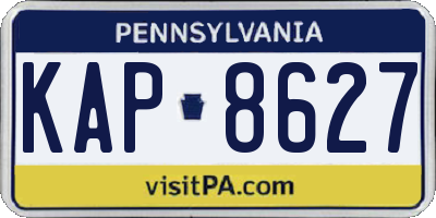 PA license plate KAP8627