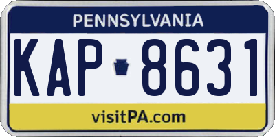 PA license plate KAP8631