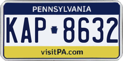 PA license plate KAP8632