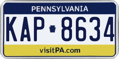 PA license plate KAP8634