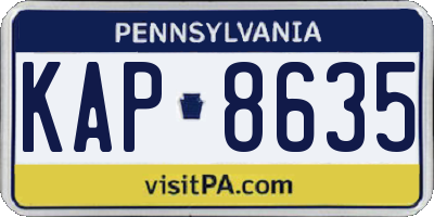 PA license plate KAP8635